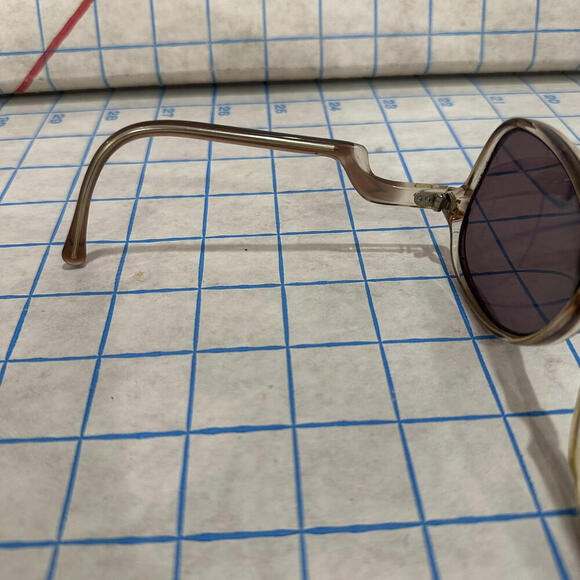 Vintage Oversized Sunglasses Frames Swan Arm Women’s Pink Acetate Purple Tint - Picture 7 of 8